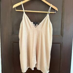 THEORY | Blush Pink Silk Blend Velvet V Neck Swing Camisole | Medium